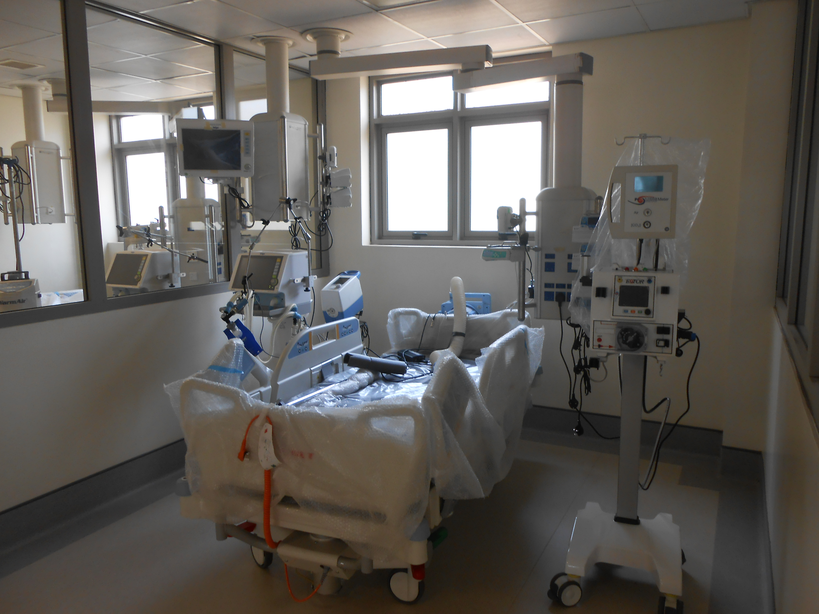 Typical ICU bed
